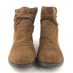 AMERICAN EAGLE WOMENS TAN SUEDE SLOUCH BOOTIES SZ9